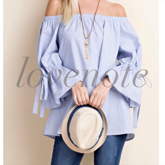 lovenote Tops - 1 L left •Cotton/Linen Off The Shoulder Blouse Top